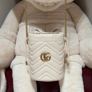 Gucci Cream Crossbody Bag with Gold Accents